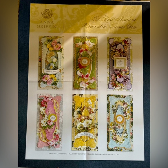 Anna Griffin 3D Rose Concentric Frame Dies New - Picture 2 of 2